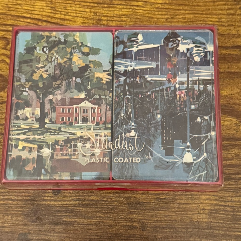 Stardust Vintage Plastic Coated Double-Deck Playing Cards USA Scenic Art